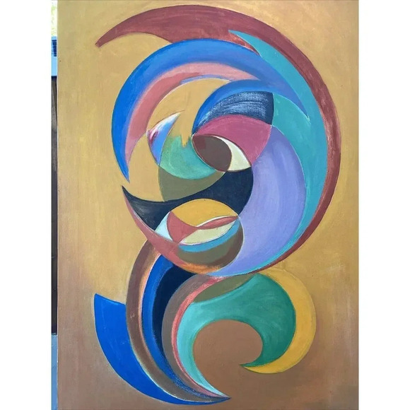 VTG GORGEOUS MODERN ABSTRACT ATR OIL ON CANVAS SIGNED BY ARTIST 1989 UNFRAMED